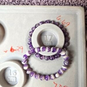 Chevron amythyst bracelets